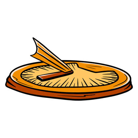 Clock. Time. Sundial. Clock that determines the time by the shade of the sun. Cartoon style. Vector illustration for design and decoration.のイラスト素材