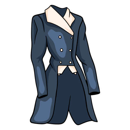 Outfit rider clothing for jockey jacket illustration in cartoon style. Drawing isolated on a white background for design and decoration.のイラスト素材