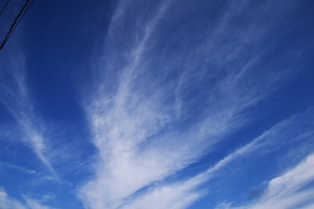 Blue sky and white cloudsの写真素材