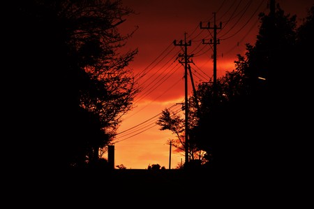 silhouette of a sunsetの写真素材