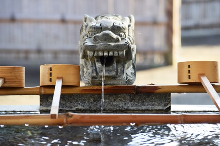 At the Japanese Shinto shrine