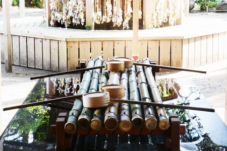 At the Japanese Shinto shrine