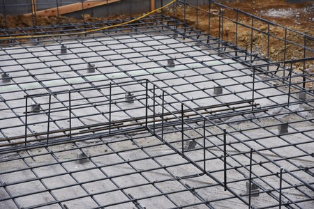 Foundation work of housing construction
