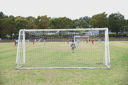 The scene of the boy soccer game