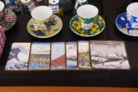 Japanese traditional culture goods. Shops that sell goods based on Japan's unique arts and culture are very popular with foreign tourists.のeditorial素材