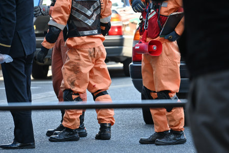 Scene of transporting an emergency patient by ambulance.の写真素材