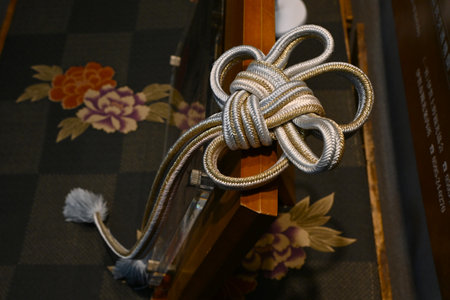 A traditional Japanese craft. 'Iga Braided Cord' Iga City, Mie Prefecture. A craft woven with silk...