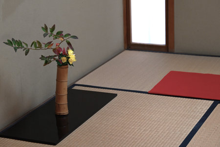 A trip to experience Japanese culture. Japanese tea ( Matcha ) ceremony. Matcha ceremony is a traditional Japanese tea ceremony style called 'Sado'.の写真素材