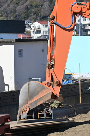 River construction work. Preventing flooding of rivers is very important to ensure the safety of...