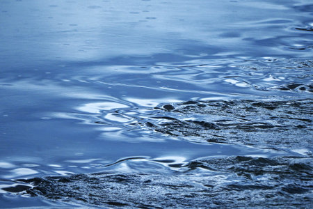 A beautiful natural scene of the water surface created by the river water. Graphic material of...