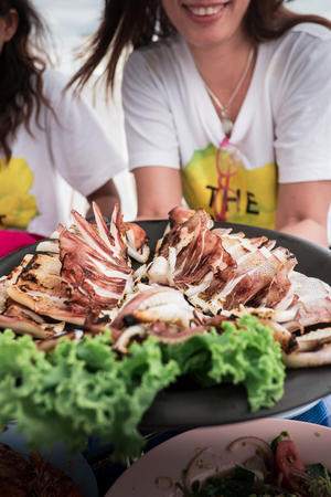 Grilled squidの写真素材