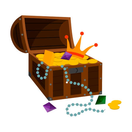 treasure chest vector illustration isolated on white backgroundのイラスト素材