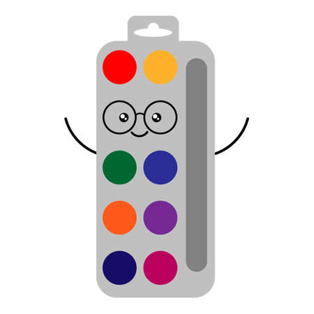 Cute cartoon kawaii paint, vector isolated on white background.のイラスト素材