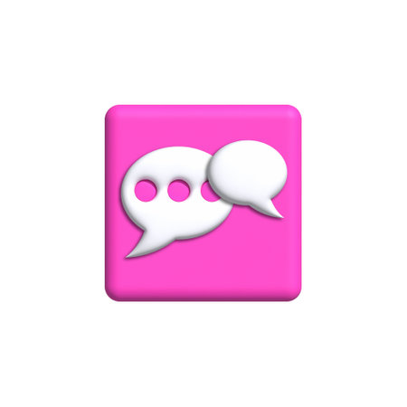 illustration of the dialog icon in the chat 3d render