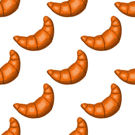 seamless croissant pattern. vector illustration on a white backgroundのイラスト素材