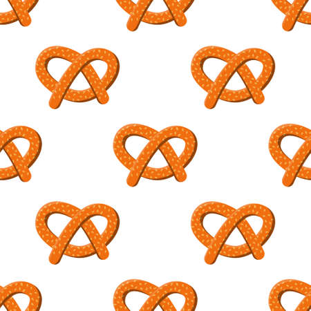 seamless bretzel pattern. vector illustration on a white backgroundのイラスト素材