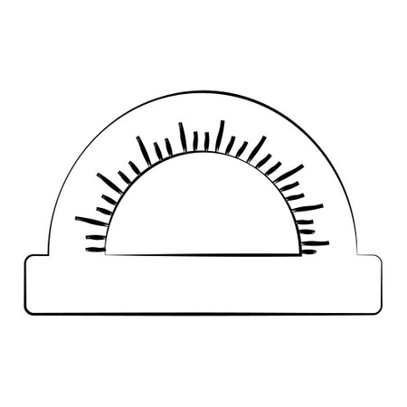 A protractor with a thin line. Vector on a white background.のイラスト素材