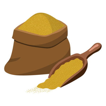 Millet in a bag . Vector illustration on a white backgroundのイラスト素材
