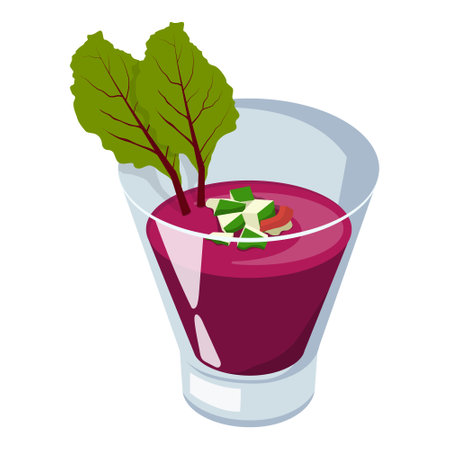 Beetroot gazpacho. Vector illustration on a white background.のイラスト素材
