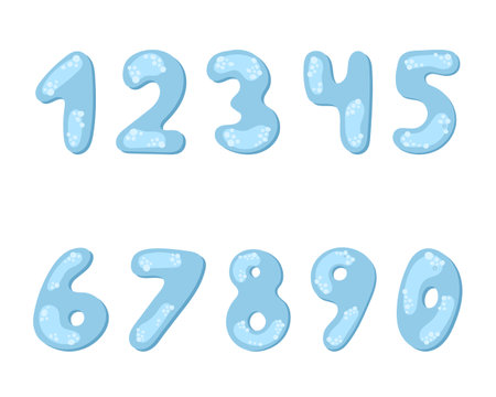 A set of numbers from 0 to 9. Bubble text. Vector illustration on a white backgroundのイラスト素材