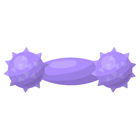 Pet, cat, dog, rubber toy ball with spikes, vector illustration on white backgroundのイラスト素材