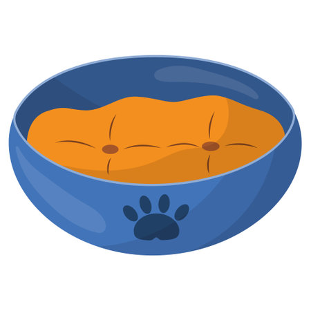 Soft bedding, a sunbed for pets, cats and dogs. Vector illustration on a white backgroundのイラスト素材