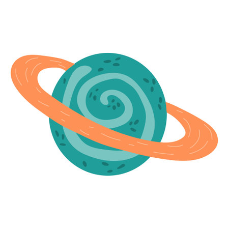 Vector illustration, cartoon planet. isolated on a white background.のイラスト素材