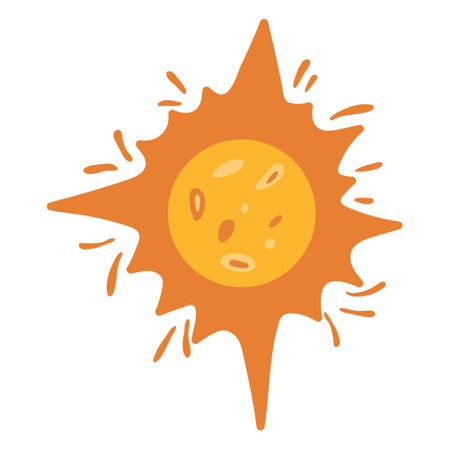 Vector illustration, cartoon sun. isolated on a white backgroundのイラスト素材