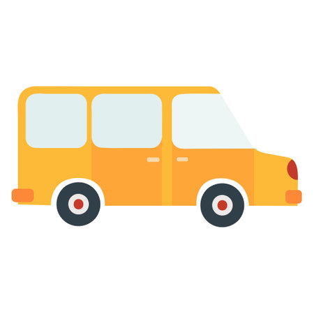 cartoon car minibus. Vector illustration on a white background.のイラスト素材
