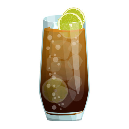 Cuba libre cocktail. vector illustration on a white backgroundのイラスト素材