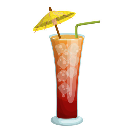Tequila sunrise cocktail. vector illustration on a white backgroundのイラスト素材