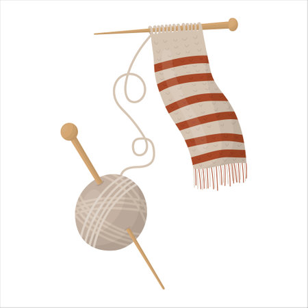 knitted scarf vector illustration on white background.のイラスト素材