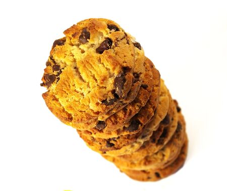 Cookies with chocolate isolated on a white background