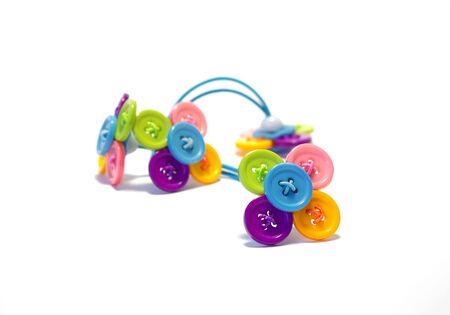 Children's hairpins for hair isolated on white backgroundの写真素材