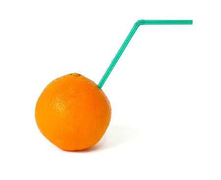 Ripe orange isolated on a white backgroundの写真素材