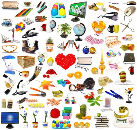 Big set of objects isolated on whiteの写真素材
