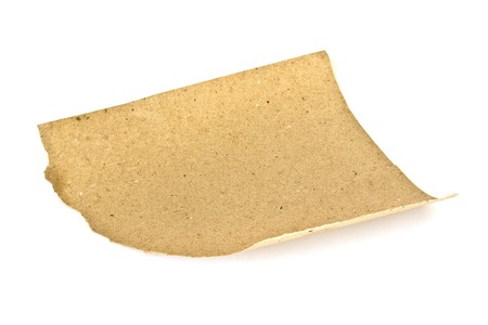 Scrap of kraft paper isolated on white backgroundの写真素材