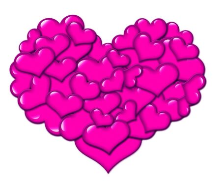 Hearts for valentine day on white background illustrationの写真素材