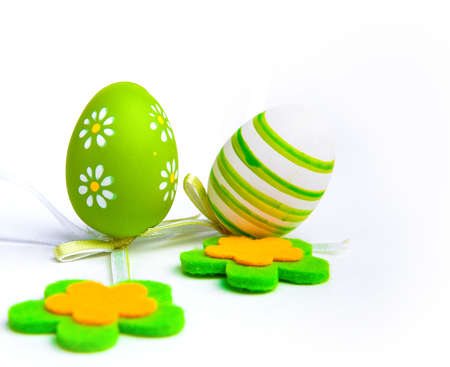 Painted Colorful Easter Eggの写真素材