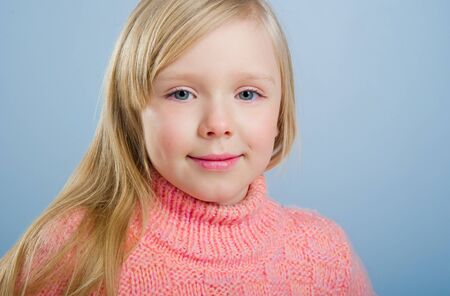 Cute little girl with long hairの写真素材