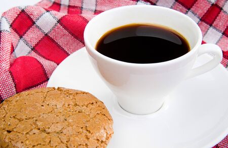 cup of tea and cookieの写真素材
