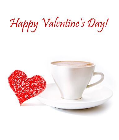 Mugs of coffee with sweet heartの写真素材