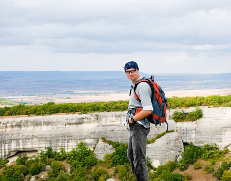 happy man on the mountain
