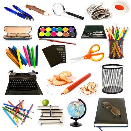 Group of education theme objectsの写真素材