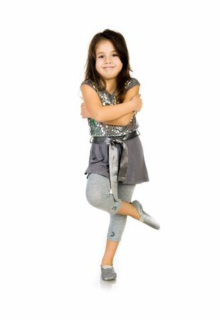 Cute little girl danceの写真素材