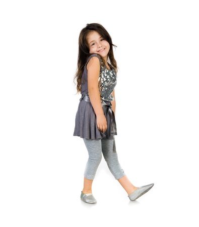 Cute little girl danceの写真素材