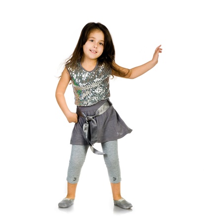 Cute little girl danceの写真素材