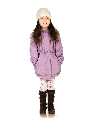 little girl in a coatの写真素材
