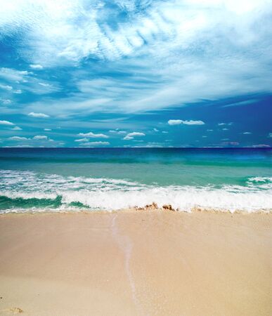 White clouds in a blue sky. Great backgroundの写真素材