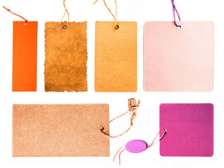 blank price tags on white background  setの写真素材